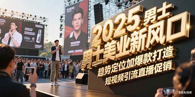 2025男士美业新风口，趋势定位加爆款打造，短视频引流直播促销-吾爱自习网