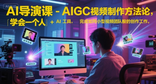 AI导演课-AIGC视频制作方法论，学会一个人+AI工具，完成如同小型视频团队般的创作工作，实现导演梦-吾爱自习网