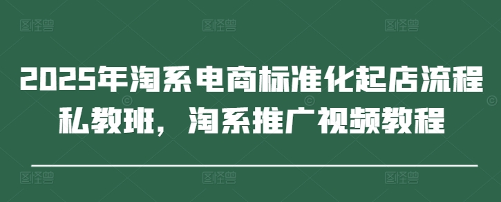 2025年淘系电商标准化起店流程私教班，淘系推广视频教程-吾爱自习网