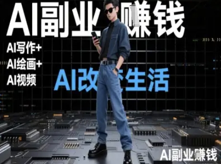 AI改变生活(Ai写作+AI绘画+Ai视频)，AI副业挣钱-吾爱自习网