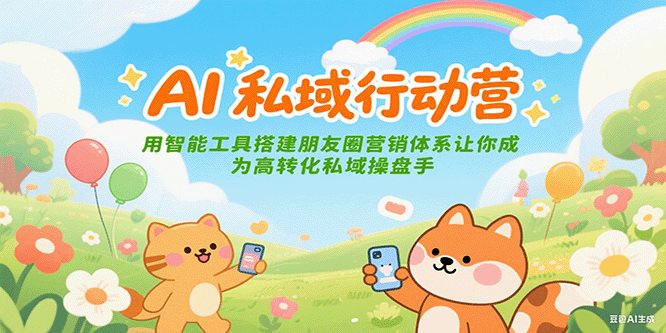 AI私域行动营：用智能工具搭建朋友圈营销体系让你成为高转化私域操盘手-吾爱自习网