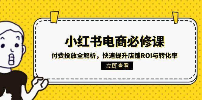 小红书电商必修课：付费投放全解析，快速提升店铺ROI与转化率-吾爱自习网