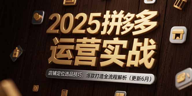2025拼多多运营实战：店铺定位选品技巧，爆款打造全流程解析(更新6月-吾爱自习网
