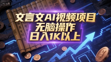 文言文AI视频项目，无脑操作，日入1K以上-吾爱自习网
