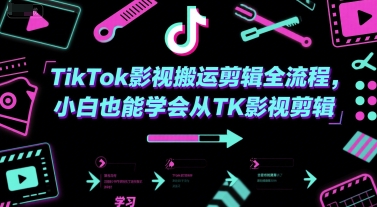 TikTok影视搬运剪辑全流程，小白也能学会从TK影视剪辑-吾爱自习网