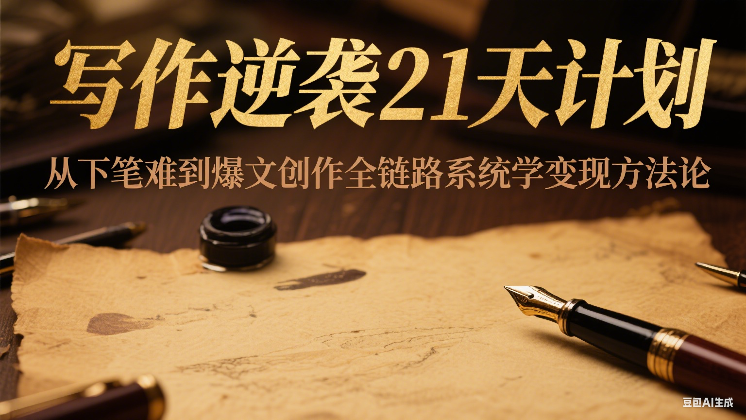 写作逆袭21天计划：从下笔难到爆文创作全链路系统学变现方法论-吾爱自习网