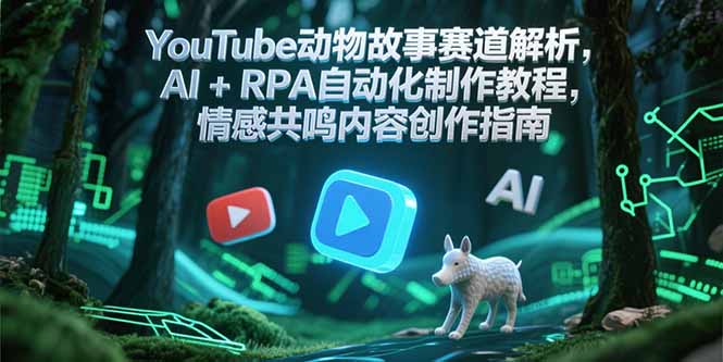 YouTube动物故事赛道解析，AI+RPA自动化制作教程，情感共鸣内容创作指南-吾爱自习网