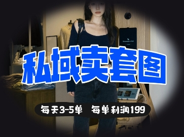 私域卖套图每天3-5单，每单利润99-吾爱自习网