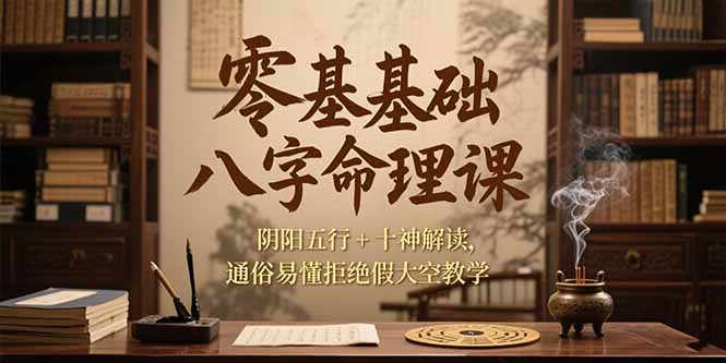 零基础八字命理课，阴阳五行+十神解读，通俗易懂拒绝假大空教学-吾爱自习网