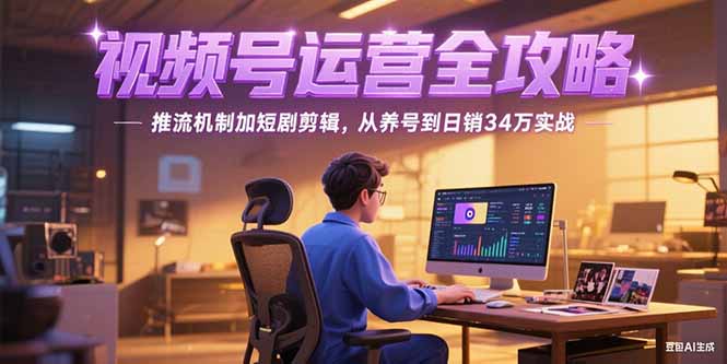 2025视频号运营全攻略，推流机制加短剧剪辑，从养号到日销34万实战-吾爱自习网