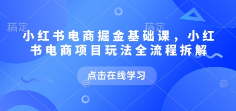 小红书电商掘金课，小红书电商项目玩法全流程拆解(更新5月)-吾爱自习网