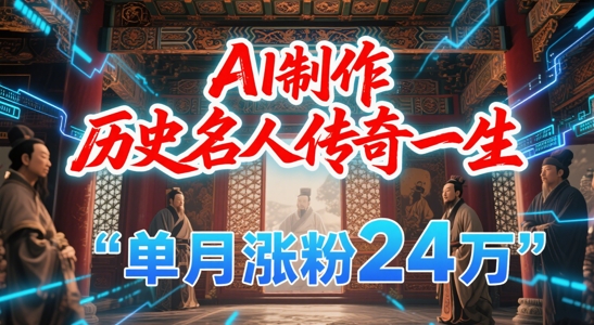 暴力起号！用AI制作历史名人传奇一生，单月涨粉24W，涨粉+变现赛道黑马来了-吾爱自习网