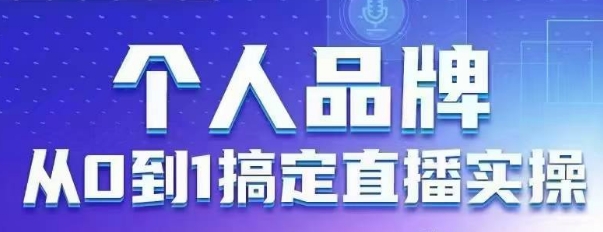 个人品牌：从0到1搞定直播实操，用直播为你的个人品牌赋能，六大实操板块，放大个人影响力-吾爱自习网