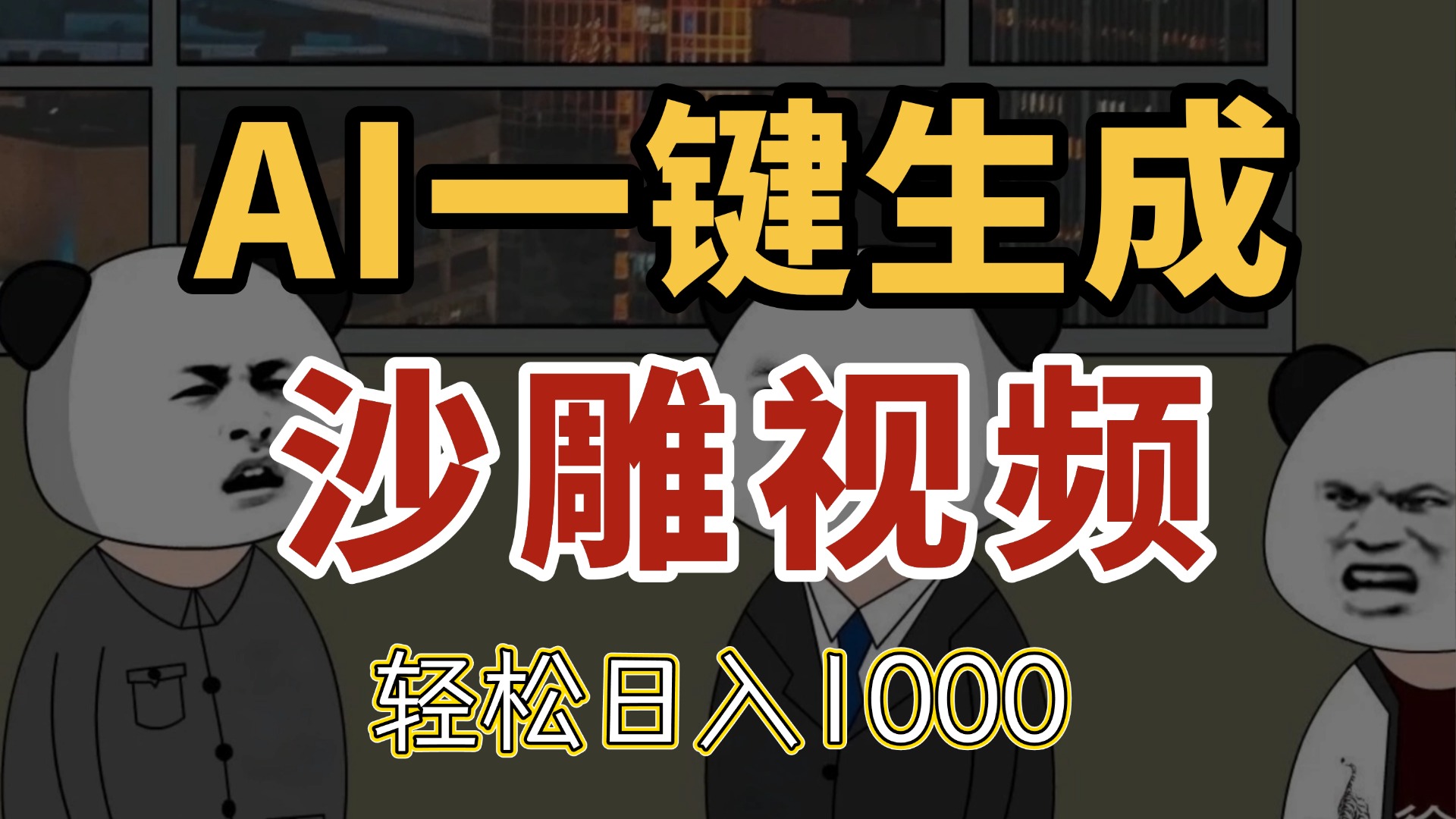 AI一键生成沙雕视频，一条视频千万播放，轻松日入1000-吾爱自习网