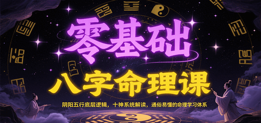零基础八字命理课：阴阳五行底层逻辑，十神系统解读，通俗易懂的命理学习体系-吾爱自习网