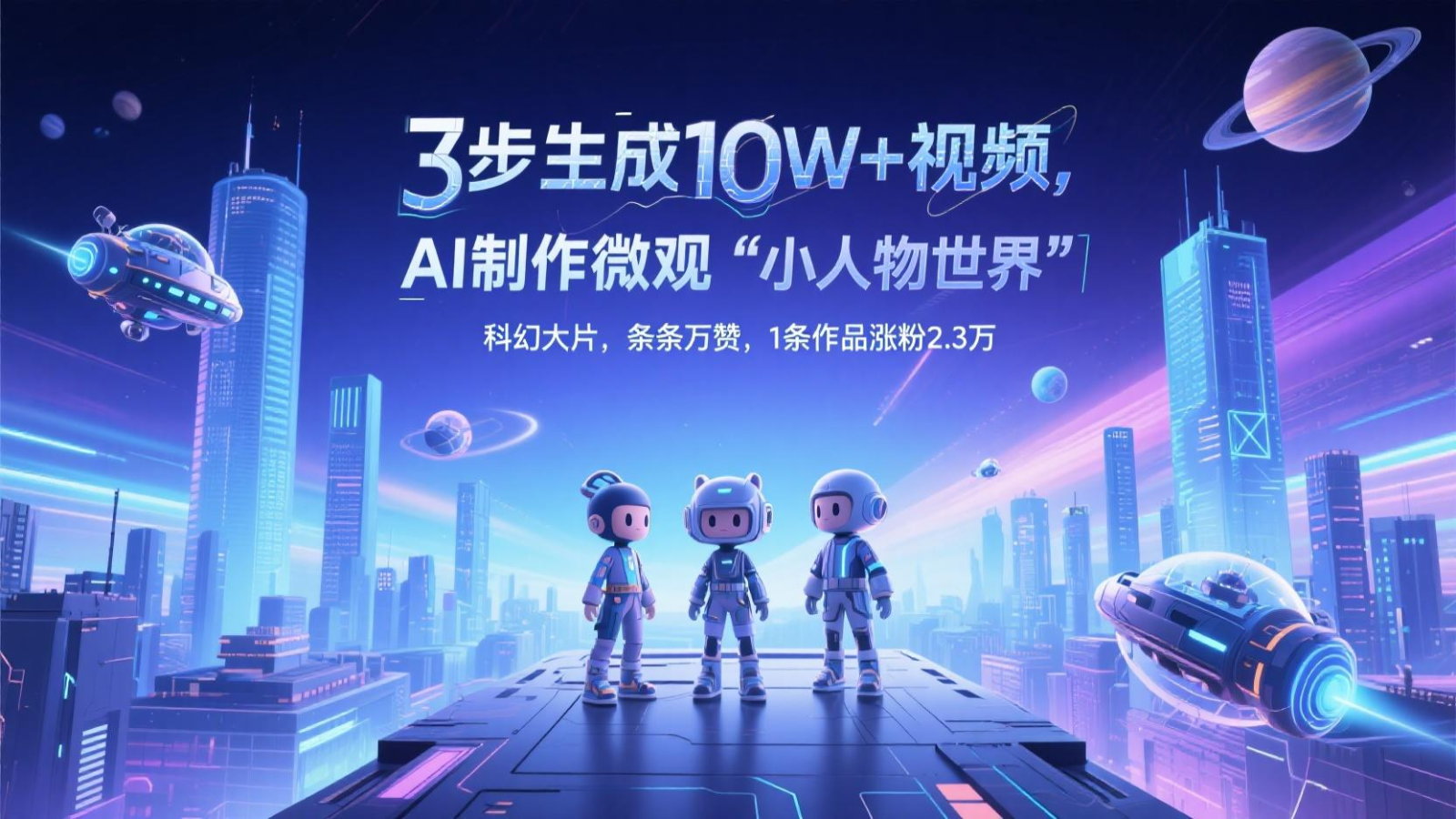 三步生成10W+视频，AI制作微观“小人物世界”科幻大片，条条万赞，1条作品涨粉2.3万-吾爱自习网