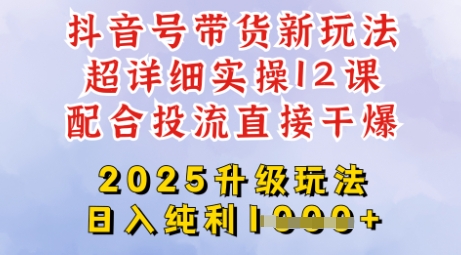 2025全新升级抖音带货玩法，一天纯利四位数，从剪辑到选品再到发布投流，超详细玩法揭秘-吾爱自习网