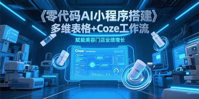 零代码AI小程序搭建，多维表格+Coze工作流，赋能美容门店业绩增长-吾爱自习网