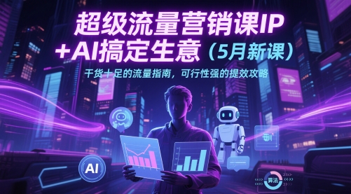 超级流量营销课IP+AI搞定生意(5月新课)干货十足的流量指南，可行性强的提效攻略-吾爱自习网