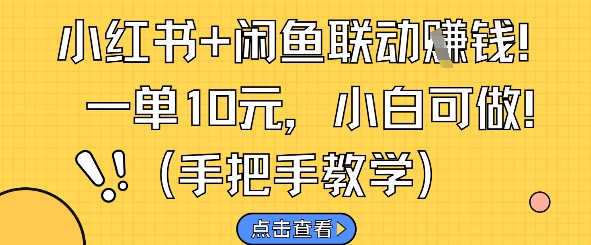 小红书+闲鱼联动挣钱，一单10元，小白可做-吾爱自习网