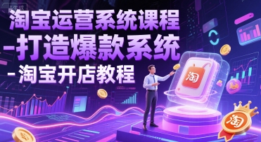 淘宝运营系统课程-打造爆款系统-淘宝开店教程-吾爱自习网