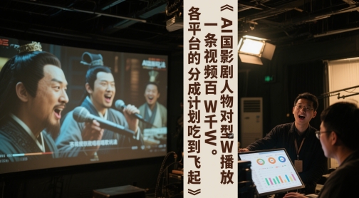 AI三国影视剧人物对口型唱歌玩法，一条视频百W千W播放，各平台的分成计划吃到飞起-吾爱自习网
