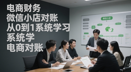 电商财务微信小店对账，从0到1系统学习电商对账-吾爱自习网