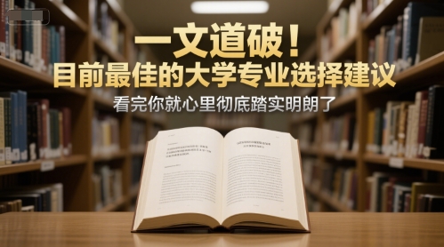 付费文章：一文道破！目前最佳的大学专业选择建议，看完你就心里彻底踏实明朗了-吾爱自习网
