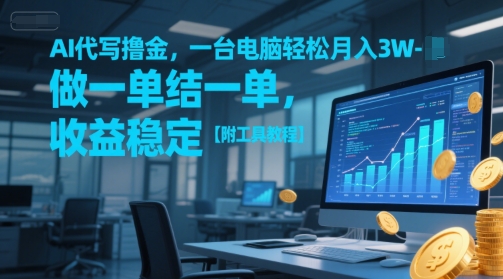AI代写撸金，一台电脑轻松月入1-3W，做一单结一单，收益稳定【附工具教程】-吾爱自习网