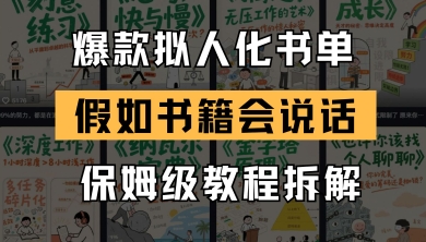 最新爆款拟人化书单玩法，假如书籍会说话，保姆级教程-吾爱自习网