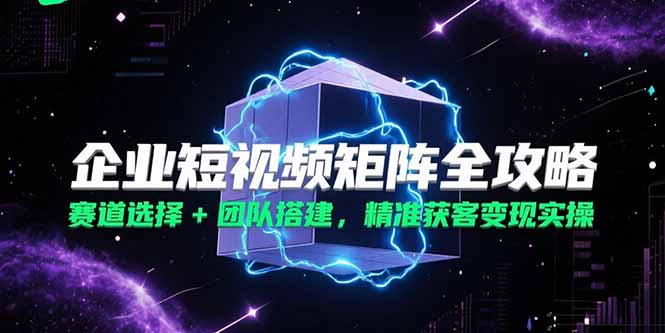 企业短视频矩阵全攻略，赛道选择+团队搭建，精准获客变现实操-吾爱自习网