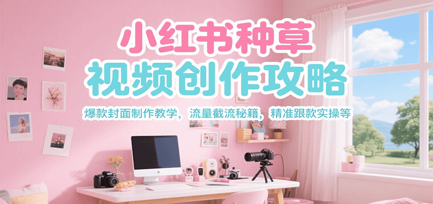 小红书种草视频创作攻略，爆款封面制作教学 ，流量截流秘籍 ，精准跟款实操等-吾爱自习网