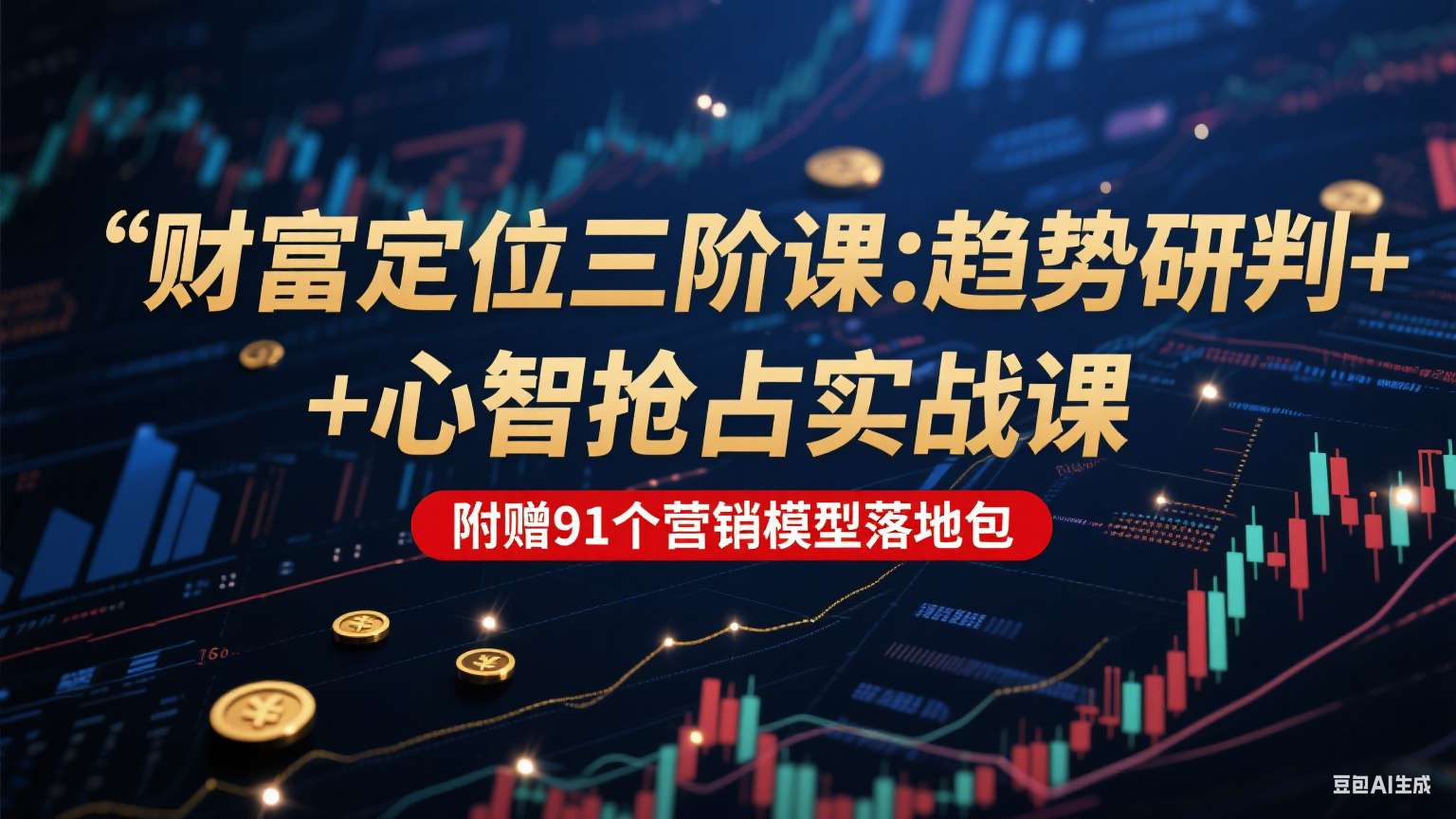 财富定位三阶：趋势研判 + 心智抢占实战课，附赠91个营销模型落地包-吾爱自习网