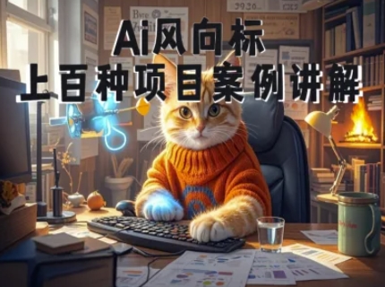 Ai风向标-附100种项目案例玩法-0基础小白到大神ai视频商业应用教学-吾爱自习网