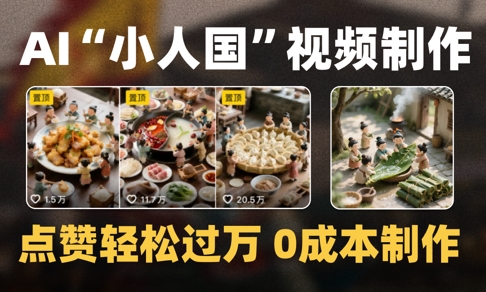 爆款1000W+播放微缩景观迷你小人国AI视频0成本制作全流程教学-吾爱自习网