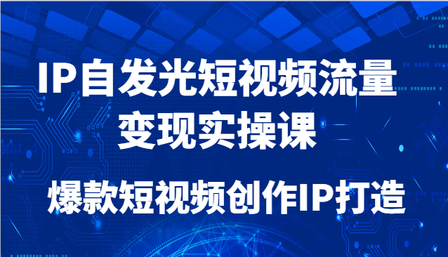 IP自发光短视频流量变现实操课，爆款短视频创作IP打造-吾爱自习网
