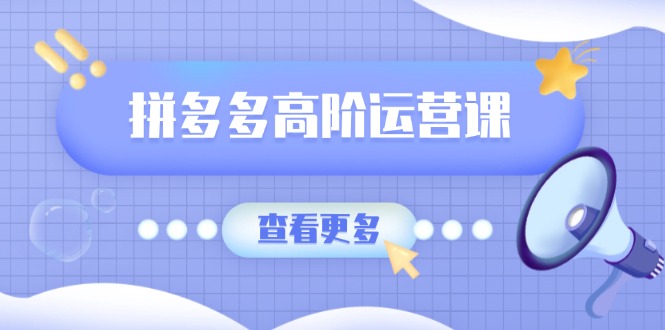 拼多多高阶运营课：极致群爆款玩法，轻付费无尽复制，打造单品爆款之路-吾爱自习网