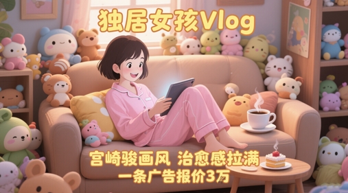 单个账号涨粉71W！用AI制作独居女孩Vlog，宫崎骏画风，治愈感拉满，一条广告报价3W-吾爱自习网