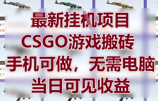 最新挂G项目，CSGO游戏搬砖，手机可做，无需电脑，当日见收益【揭秘】-吾爱自习网