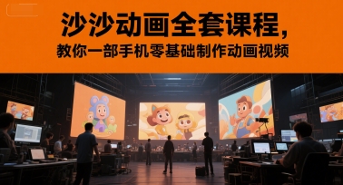 沙沙动画全套课程，教你一部手机零基础制作动画视频-吾爱自习网