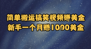 简单搬运搞笑视频挣美金，新手一个月入1k美金-吾爱自习网